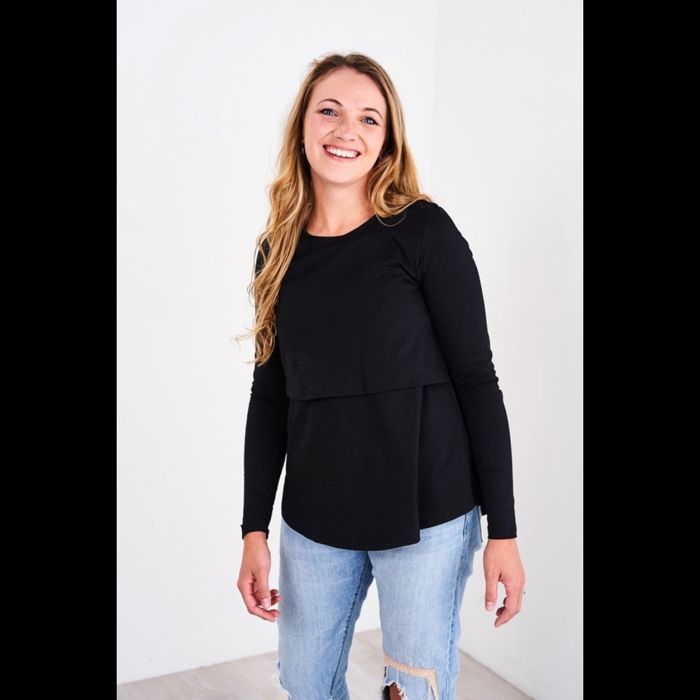 Latched Mama Long Sleeve Cotton Nursing Swing Tee
